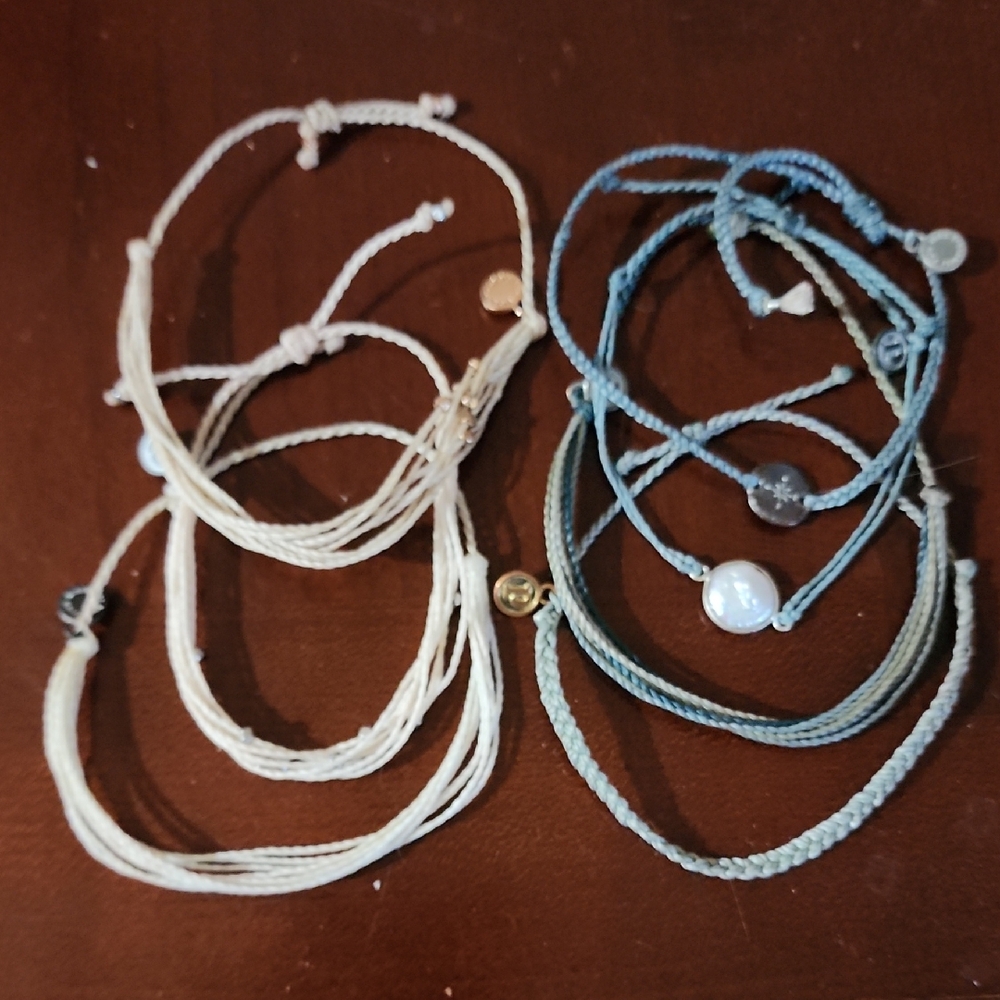 Pura Vida Blue and Cream Bracelet Collection